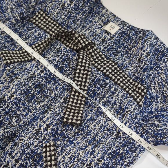 CAbi Jacket Womens Medium Blue #5294 Reina Houndstooth Club Jacket Cropped Prep - Picture 9 of 10